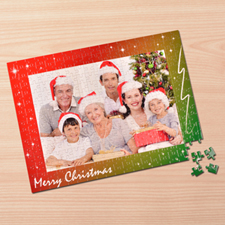Personalized Merry Christmas 12X16.5 Jigsaw Puzzle
