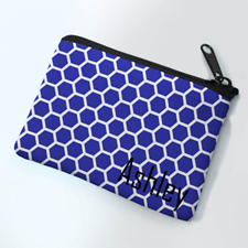 Personalized Navy Honeycomb Small Coin Purse (3.5