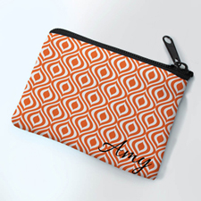Personalized Orange Ogee Small Coin Purse (3.5
