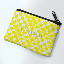 Personalized Yellow Fan Small Coin Purse (3.5