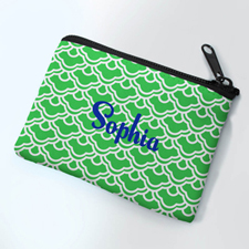 Personalized Forest Green Scallop Small Coin Purse (3.5