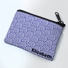 Personalized Navy Swirls Small Coin Purse (3.5