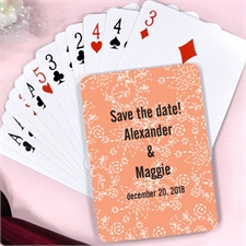 Create Carol Floral Pattern Wedding Personalized Playing Cards