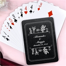 Create Vintage Chalkboard Personalized Engagement Playing Cards