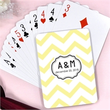 Create Yellow Chevron Personalized Words Playing Cards