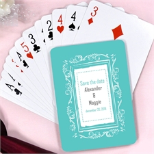 Create Peacock Classic Board Save The Date Personalized Playing Cards