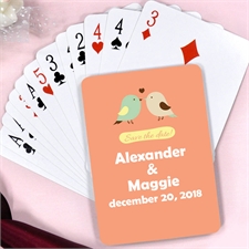 Personalized Marriage Love Birds Playing Cards