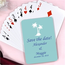 Palm Tree Personalized Wedding Playing Cards