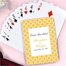 Yellow Square Box Personalized Monogrammed Playing Cards