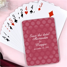 Burgundy Red Personalized Save The Date Playing Cards