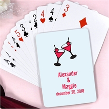 Martini Toasting Flutes Personalized Save The Date Playing Cards