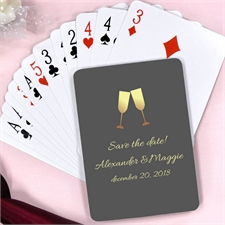Champagne Toast Personalized Anniversary Party Playing Cards
