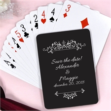 Black Vintage Personalized Wedding Playing Cards
