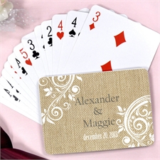 Natural White Lace Engagement Personalized Playing Cards