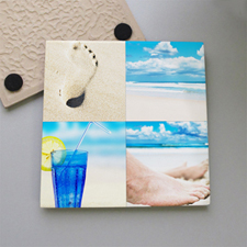 Personalized Four Collage Tile Coaster