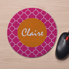 Custom Printed Fuchsia Clover Design Mouse Pad