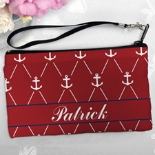 Personalized Red White Anchor Clutch Bag (5.5X10 Inch)