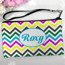 Personalized Yellow Colorful Chevron Clutch Bag (5.5X10 Inch)