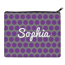 Print Your Own Purple And Grey Large Dots Bag (8 X 10 Inch)