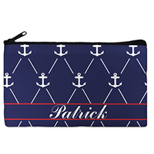Custom Design Your Own Navy White Anchor Makeup Bag (5 X 8 Inch)