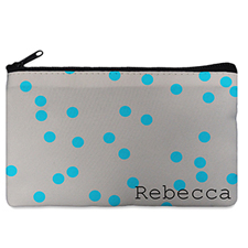 Custom Design Your Own Turquoise Natural Polka Dots Makeup Bag (5 X 8 Inch)