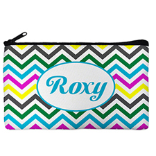 Custom Design Your Own Yellow Colorful Chevron Makeup Bag (5 X 8 Inch)