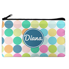 Custom Design Your Own Navy Colorful Large Dots Makeup Bag (5 X 8 Inch)