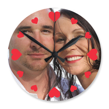 Hearts Personalized 8 x 8 Acrylic Clock Custom Printed
