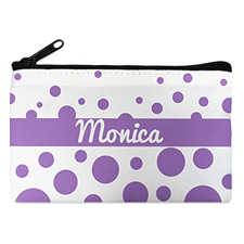 Lavender Polka Dot Personalized Cosmetic Bag