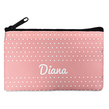 Pink Polka Dot Personalized Cosmetic Bags