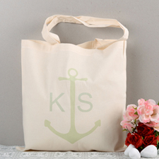 Mint Anchor Personalized Cotton Tote Bag