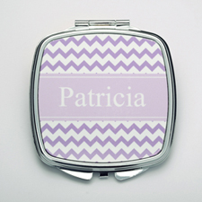 Personalized Lavender Chevron Compact Make Up Mirror
