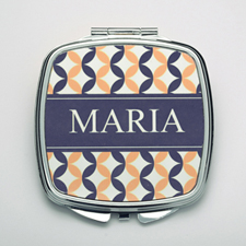 Personalized Navy & Pink Compact Make Up Mirror