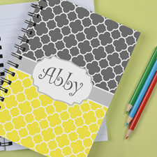 Personalized Lemon Grey Clover Notebook