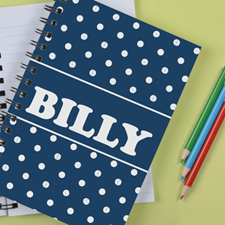Personalized Navy Dots Notebook