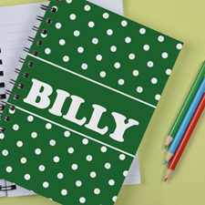 Personalized Green Dots Notebook