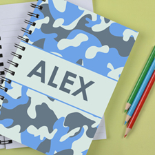 Personalized Camo Blue Notebook