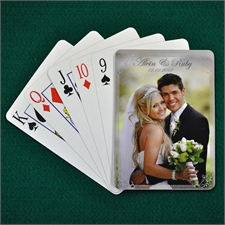 Personalized Wedding Silver Vintage Playing Cards
