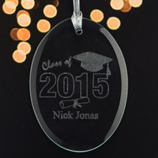 Personalized Laser Etched Graduate Glass Ornament