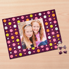 Personalized Colorful Dots 12X16.5 Photo Puzzle