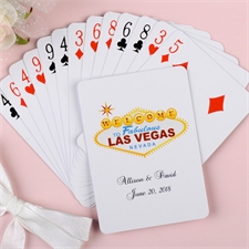 White Las Vegas Wedding Playing Cards