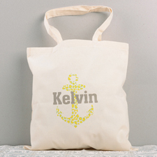 Cute Nautical Anchor Personalized Cotton Tote Bag