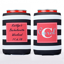 Big Black Stripe Personalized Can Cooler
