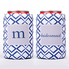 Navy Square Personalized Can Cooler
