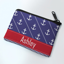 Red Anchor Personalized Coin Purse