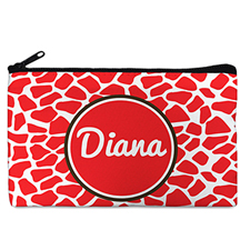 Red Leopard Personalized Cosmetic Bag