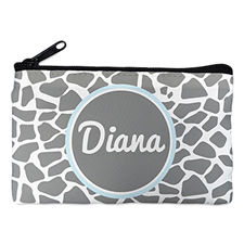 Grey Leopard Personalized Cosmetic Bag