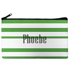 Green Stripe Personalized Cosmetic Bag
