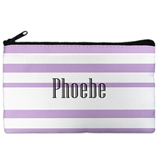 Lavender Stripe Personalized Cosmetic Bag