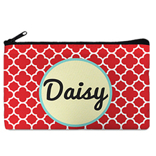 Red Clover Monogrammedmed Personalized Cosmetic Bag, 5 X 8